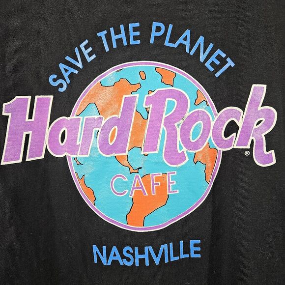 Vintage Hard Rock Cafe Shirt OSFA Black Single Stitch Nashville Y2K Mens - Picture 2 of 6